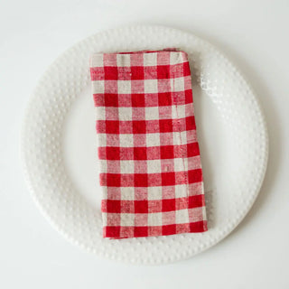 Gingham Check Linen Napkins