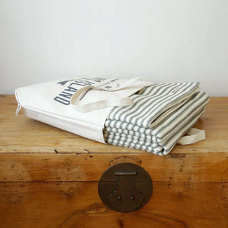 Ticking Stripe Organic Wool and Cotton Blanket, hand-dyed
