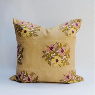 Dia Block-Printed Linen Pillow Cover
