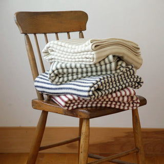 Ticking Stripe Organic Wool & Cotton Throw