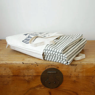 Ticking Stripe Organic Wool & Cotton Throw