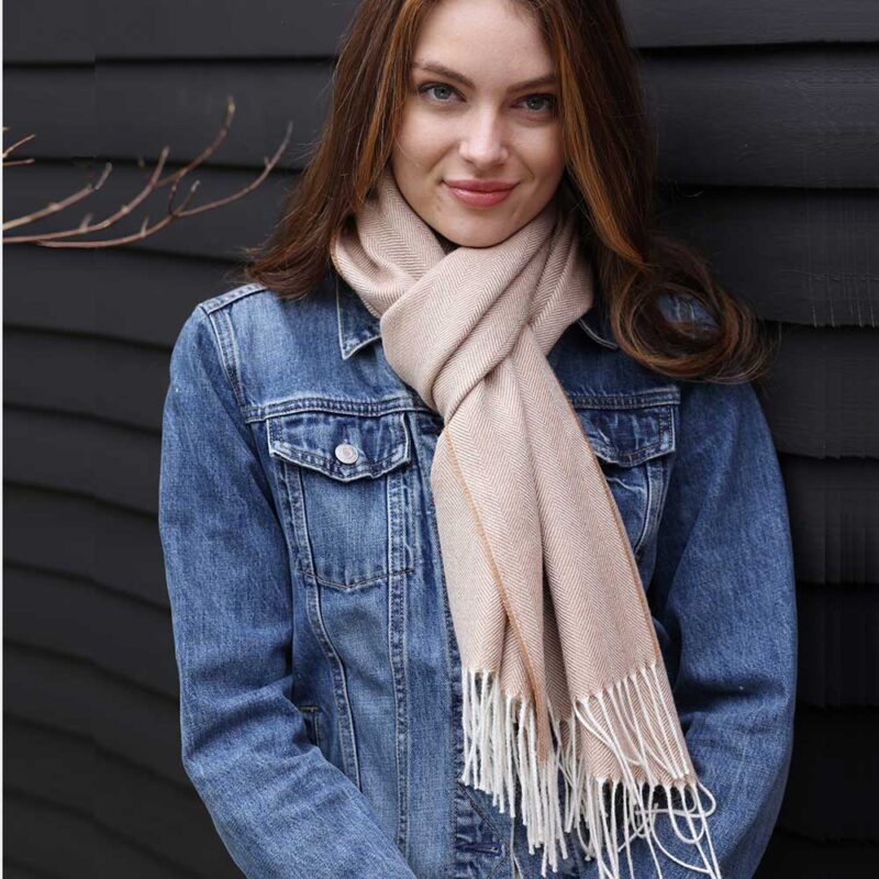 Baby Alpaca Herringbone Scarves - Swans Island Company