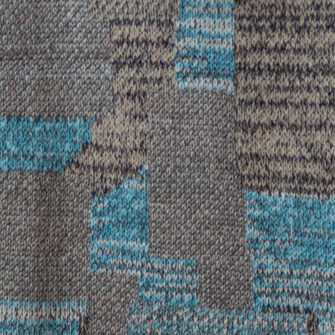 Upcycled Artisanal Patchwork Throw #32- an artisanal knt throw. Made in USA with reclaimed cotton and other blended yarns. Each one is unique, Swatch 1