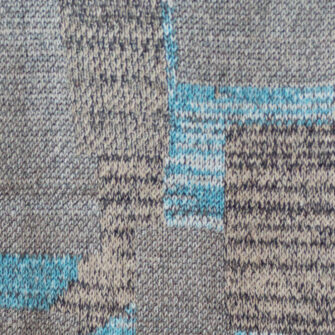 Upcycled Artisanal Patchwork Throw #32- an artisanal knt throw. Made in USA with reclaimed cotton and other blended yarns. Each one is unique, Swatch 1