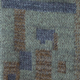 Upcycled Artisanal Patchwork Throw #39- an artisanal knt throw. Made in USA with reclaimed cotton and other blended yarns. Each one is unique, Swatch 1