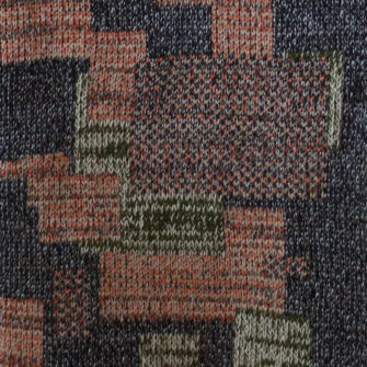 Upcycled Artisanal Patchwork Throw #40- an artisanal knt throw. Made in USA with reclaimed cotton and other blended yarns. Each one is unique,