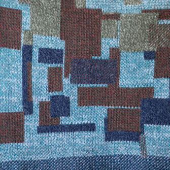 Upcycled Artisanal Patchwork Throw #23- an artisanal knt throw. Made in USA with reclaimed cotton and other blended yarns. Each one is unique, Swatch 1