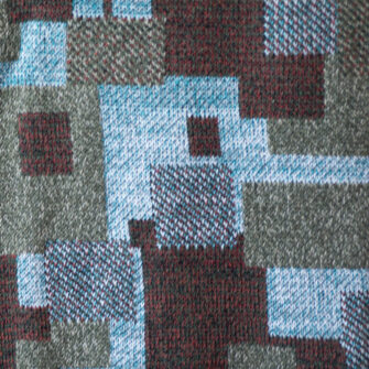 Upcycled Artisanal Patchwork Throw #23- an artisanal knt throw. Made in USA with reclaimed cotton and other blended yarns. Each one is unique, Swatch 2