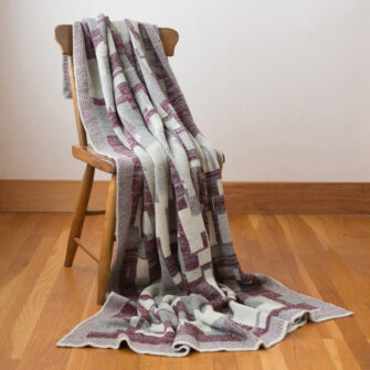 Upcycled Artisanal Patchwork Throw #29 - an artisanal knt throw. Made in USA with reclaimed cotton and other blended yarns. Each one is unique,