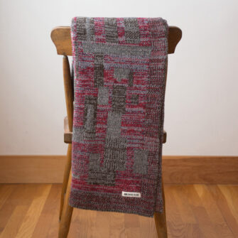 Upcycled Artisanal Patchwork Throw #31 - an artisanal knt throw. Made in USA with reclaimed cotton and other blended yarns. Each one is unique,