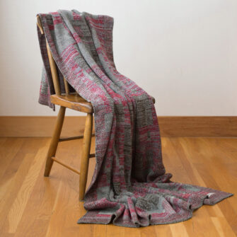 Upcycled Artisanal Patchwork Throw #31 - an artisanal knt throw. Made in USA with reclaimed cotton and other blended yarns. Each one is unique,