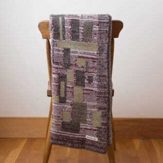 Upcycled Artisanal Patchwork Throw #27 - an artisanal knt throw. Made in USA with reclaimed cotton and other blended yarns. Each one is unique,