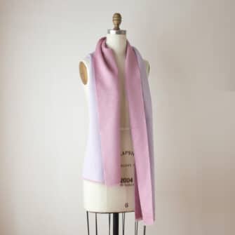 Swans Island Company's Reversible Suri Alpaca Scarf in Soft Pink/ Light Purple.